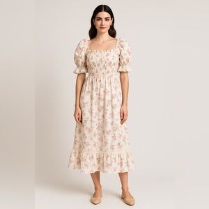 Lug Von Siga Elisa Floral Print Cotton Cottagecore Maxi Dress size 40 (8-10)